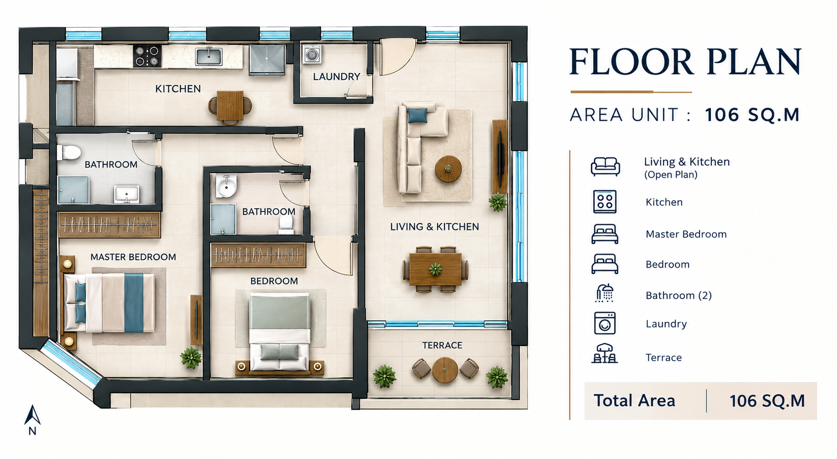 2-Bed Apartment for Sale in Muscat Hills, The Links, Muscat Hills